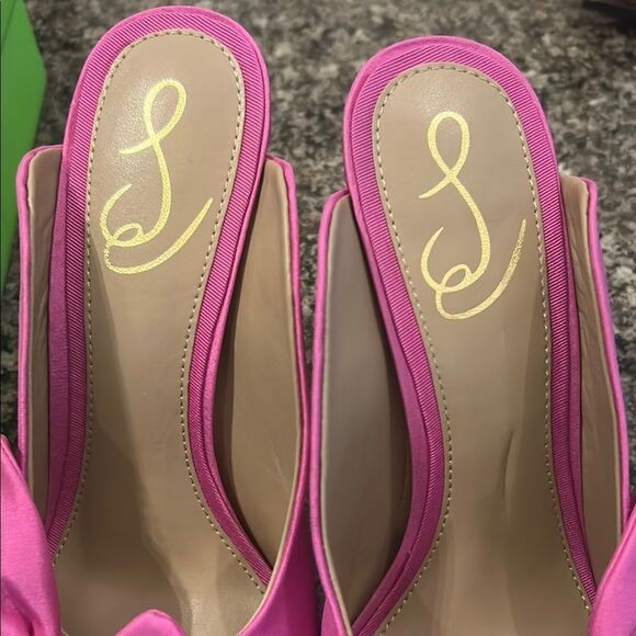 Sam Edelman Fuchsia Bow Slingback Heels - Picture 7 of 13